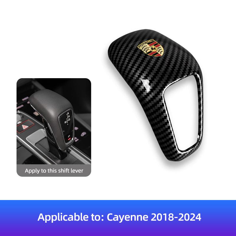 

Porsche Carbon Fiber Texture Car Gear Head Shift Knob Handle Cover Trim Sticker Interior Accessories For Cayenne