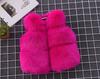 2024 Autumn and Winter Girls Clothes Children's Fur Vest Thickened Cotton Solid Color Coat Wool Fake Fur Jacket