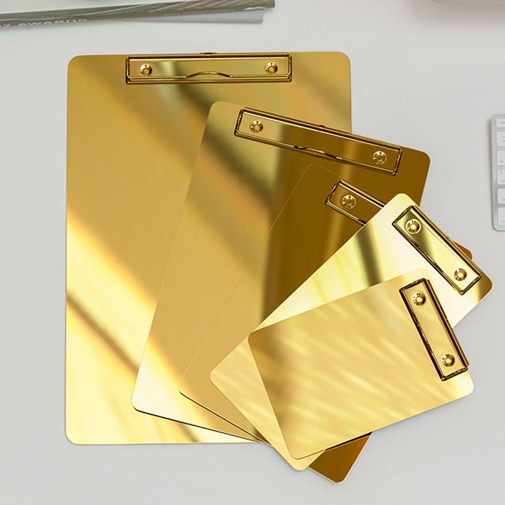Nerezový pořadač na dokumenty A4/A5 Zlatý/Stříbrný psací podkladový panel Držák na menu lístky  Business