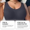 Zeriluna Exquisite lace versatile and comfortable underwear Fan-shaped edge comfortable bra with wide shoulder straps for everyday wear