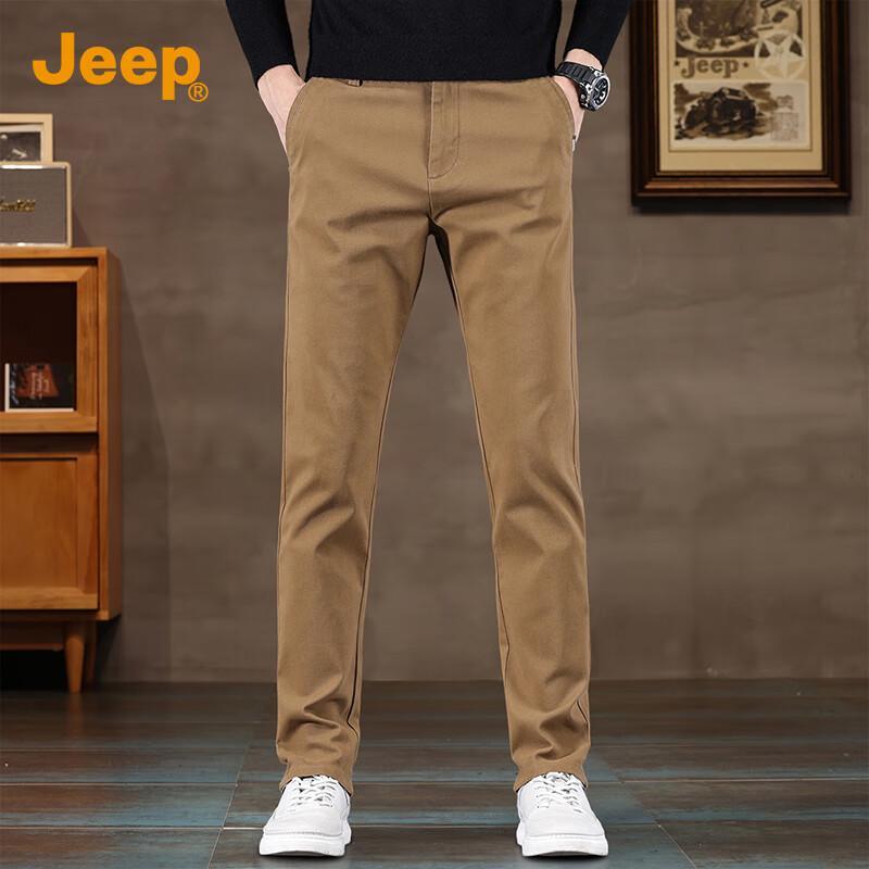 JEEP Men's Pure Cotton Straight Leg Casual Pants