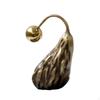Abstract Pear Figurine Copper Finish Metal Statue Modern Minimalist for Showroom, Office, Study