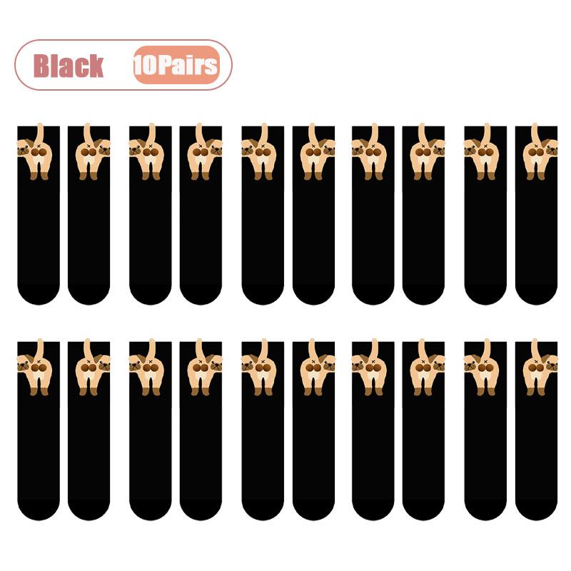 Whimsical 3D Dog Egg Sock Abstract Puppy Pattern Breathable Comfortable Unisex Crew Length for Casual Wear Party Gift All Season