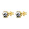 0 .2 -2 Carat Moissanite Six Claw S925 Sterling Silver Gold Temperament Stud Earrings Women 'S Wedding Jewelry