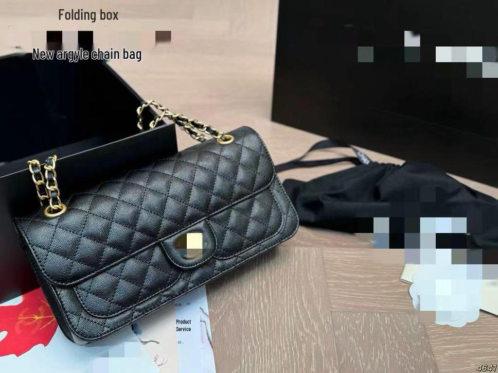 Frühjahr 2025 Damen-Kettenbeutel: Modische Crossbody-Tasche mit Rautenmuster und Schloss