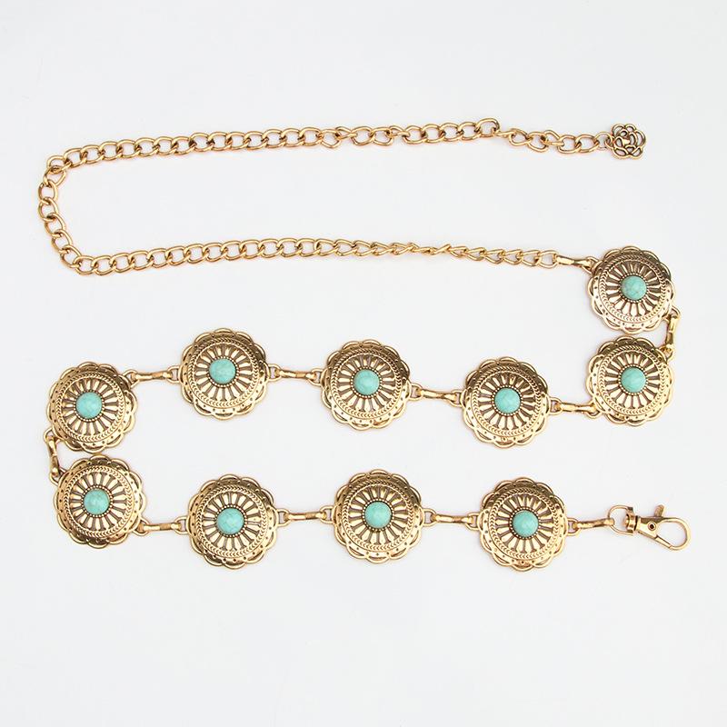 

Крутой с новым ретро узором поясная цепочка женский аксессуар для костюма и платья