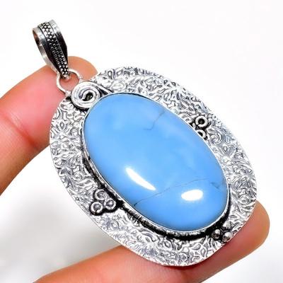 Χειροποίητο μενταγιόν Owhyee Opal Gemstone 925 επιχρυσωμένο με ασήμι 2,46"