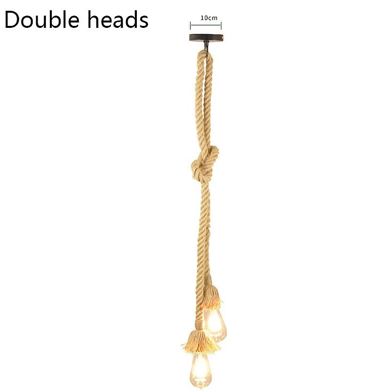 Retro Vintage Hemp Rope Pendant Light American Industrial Hanging Lamps Creative Loft Country Style Ceiling Lamps E27 Edison LED