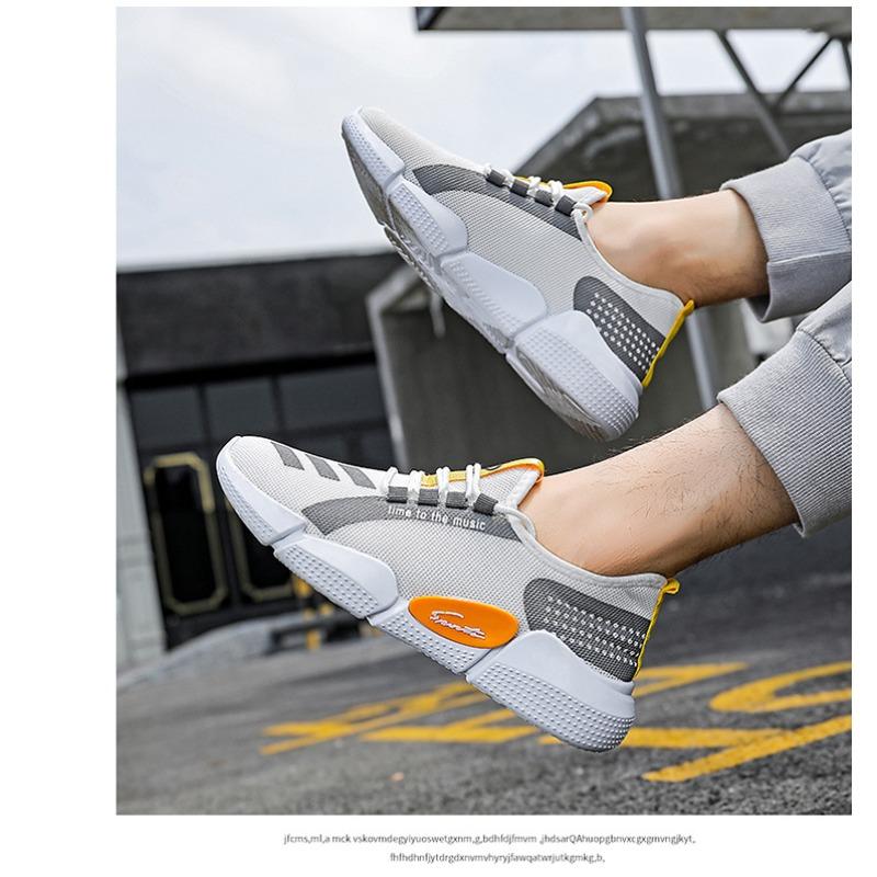 Men's New Arrival Fly-Knit Mesh Casual Running Sneakers – Breathable Lightweight Lace-Up Cloth Shoes, Trendy Comfortable Athletic Footwear for Daily