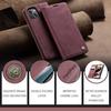 Per iPhone 12 Mini Cover a Portafoglio con Supporto a Libro in Pelle Custodia Telefono Rossa