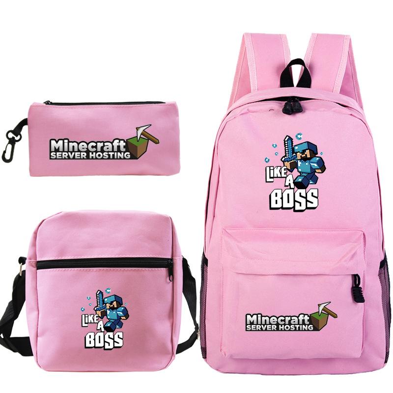 Game Merchandise Print Fashion Children'S Backpack Student Schoolbag Stationery Bag Messenger Bag Three-Piece Set