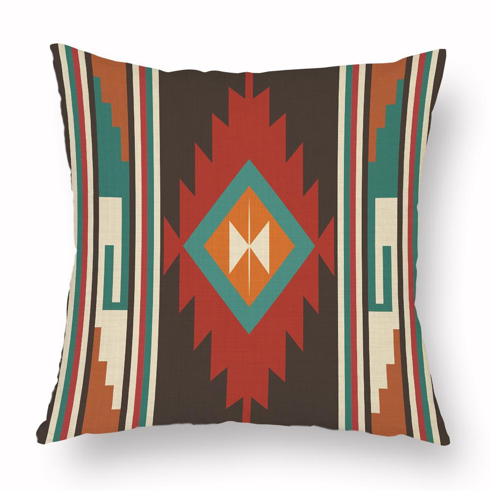 Colorful Navajo Aztec Geometric Print Pattern Cushion Cover Home Living Room Sofa Decor Pillow Pillow Cover