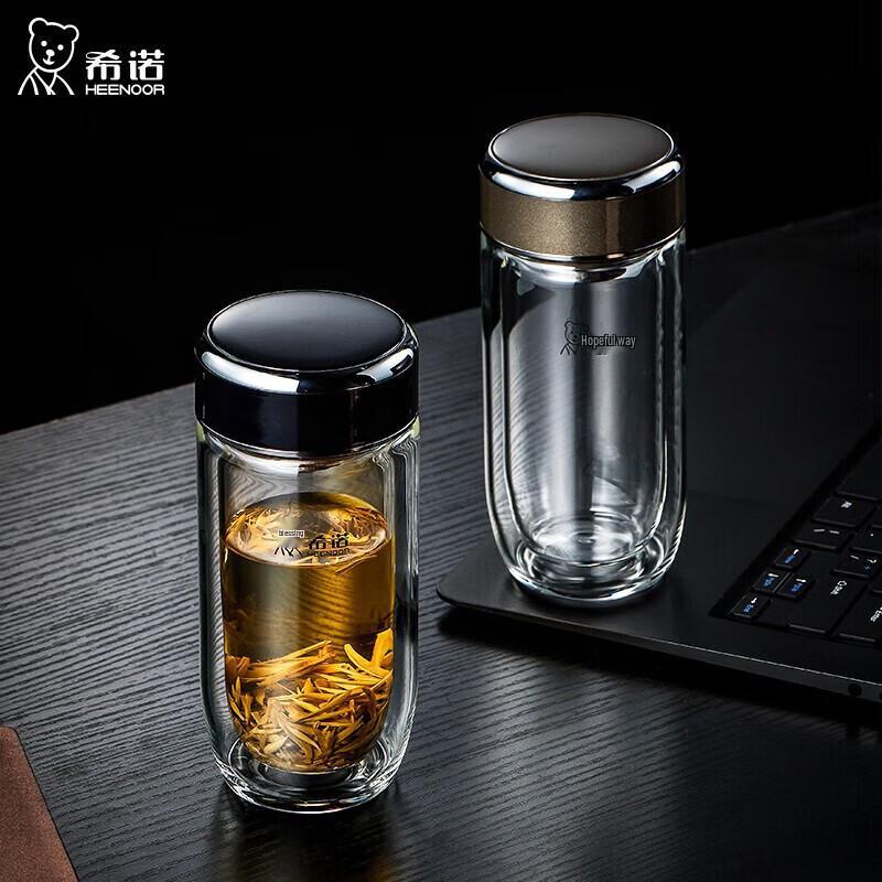 Xinuo Double-Layer Insulated Glass Tea Cup