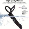 Accesorii pentru adulți Jucărie sexuală Plug anal din silicon Vibrator vibrator cu dublă penetrare cu inel pentru penis Plug anal pentru ejaculare întârziată