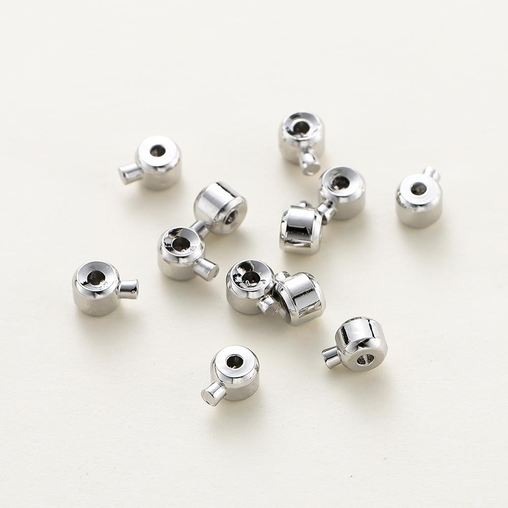 20pcs Positioning Clasp 14K 18K Gold Plated Crimp Snap Button Bracelet Necklace Fastener Ball End Cap For DIY Jewelry Findings