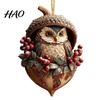 Elegant Holiday Decor Forest Animal Acorn Hanging Ornament, 2D Acrylic Flat Printed Tree Seasonal Ornaments for Christmas, Woodland Creature Pendant,