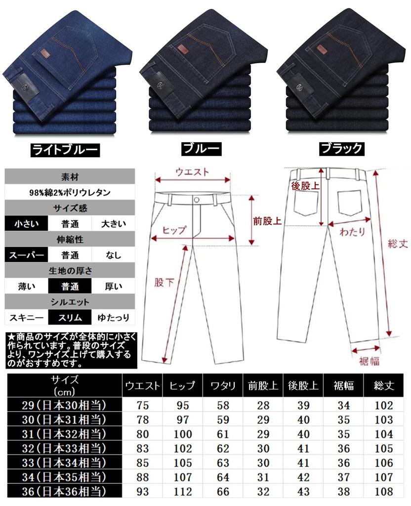 Afylln Denim Stretch Thermal Indigo Size W34 Men's Fleece-Lined Pants, Jeans, Pants, Blue,