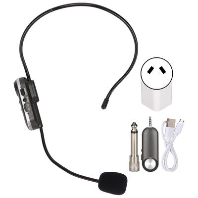 T‑1 UHF-Funkmikrofon-Headset, 3,5-mm-Stecker, kabelloses Headset-Mikrofon mit 6,35-mm-Adapter für Amp PA