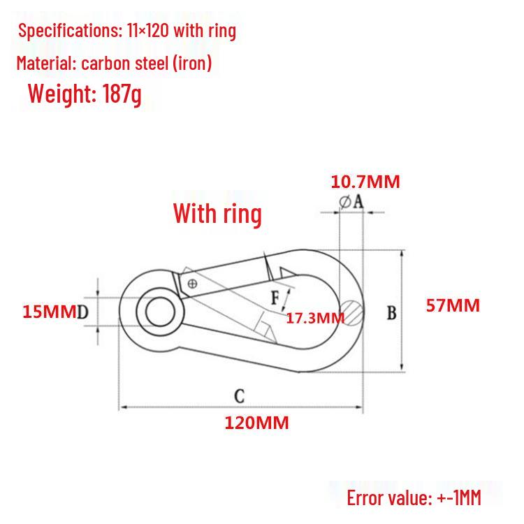 Galvanized Ring Eye Spring Hook Safety Buckle with Lifting Eye and Hook
