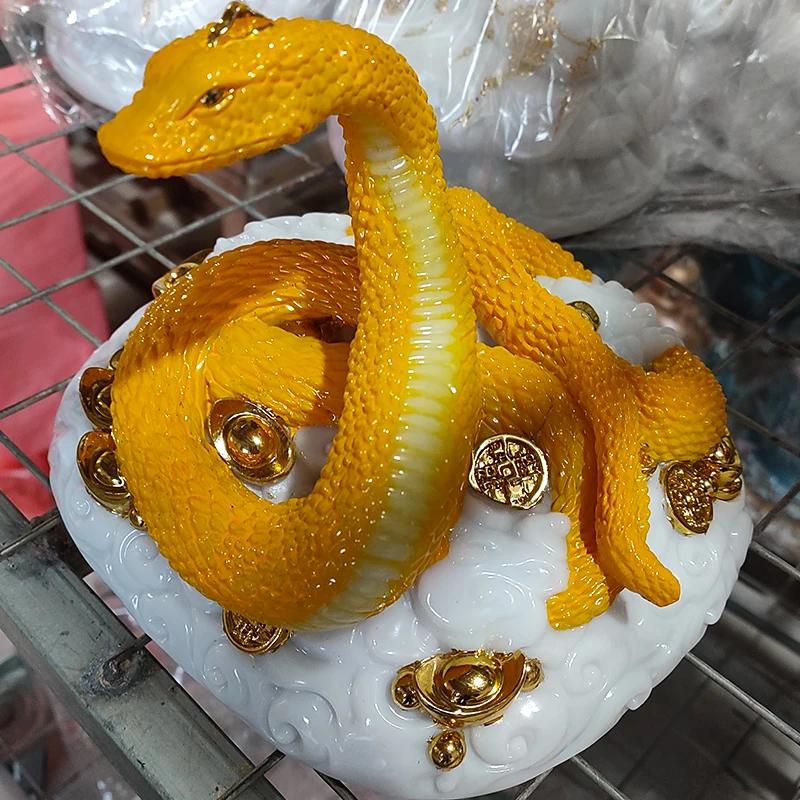 1PCS Resin Modern Creative Biomimetic Animal Snake Front Desk Foyer Living Room Office Desktop Decoration High-end Gift