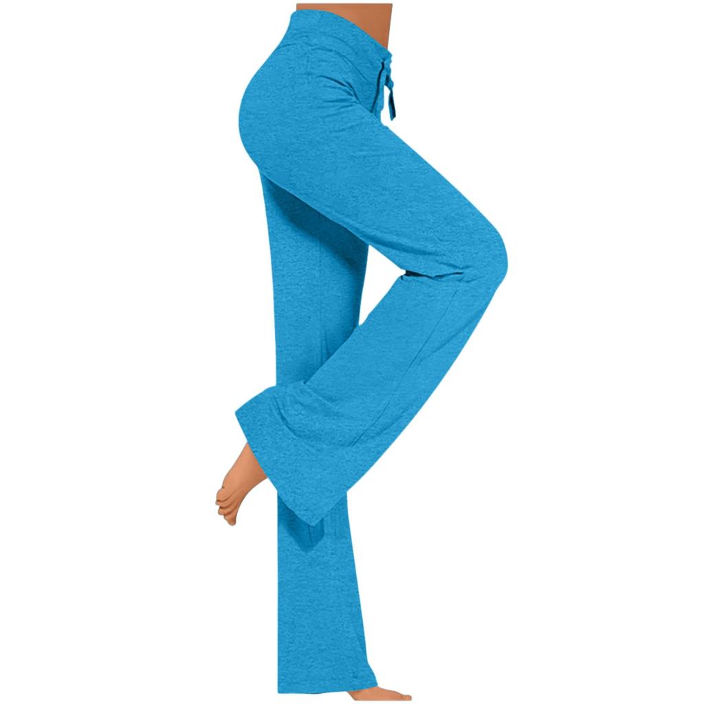 Dámské kalhoty na jógu s širokými nohavicemi s vysokým pasem