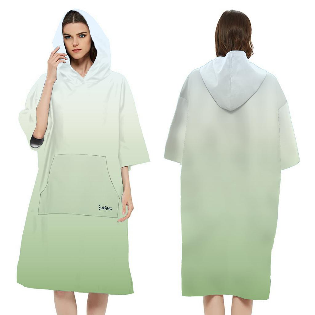 Pocket Style Large Beach Towel Bath Towels Quick Dry Hooded Cloak Wetsuit Adult Kids Poncho Parent-Child Bathrobe for Swim Surf