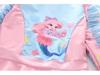 Children's Girls' Long-Sleeve Two-Piece Swimsuit Set for Small, Medium, Large