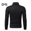 Vår Høst Menn Fitness Topp Slim Fit Høy krage Elastisk lange ermer Ensfarget Pullover Fitness Sport Topp Vinter bunnklær
