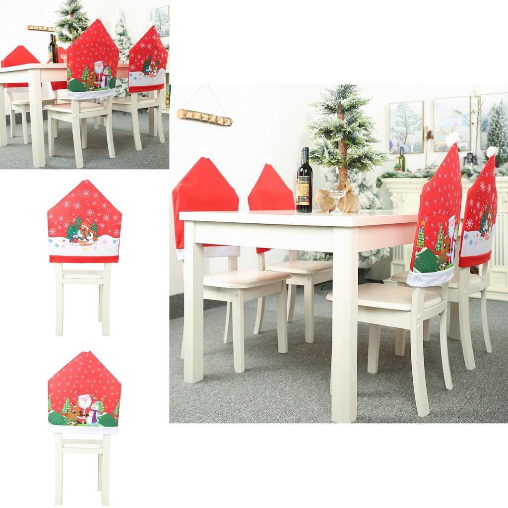 Festive Chair Covers Featuring Santa Claus And Snowman Designs For Christmas Decorations