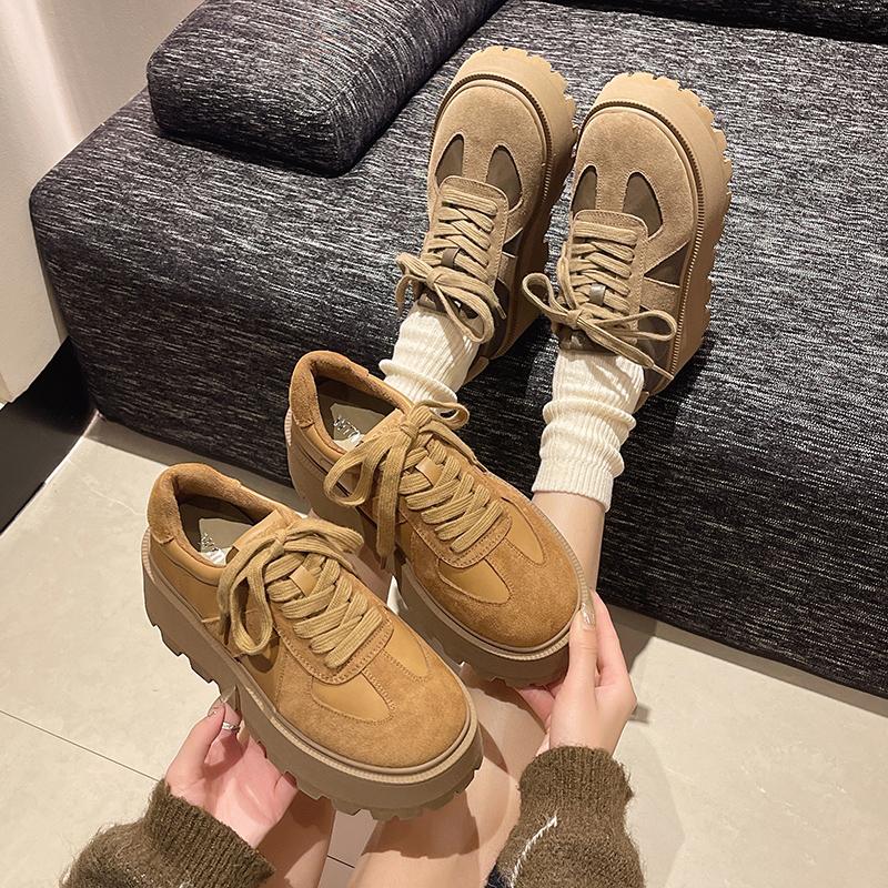 Fashion Aphixta Women Casual Sneaker Boots Shoes Woman Lace Up Platform Height Increasing Modern Boot Chunky Sole Khaki Ankle Boots