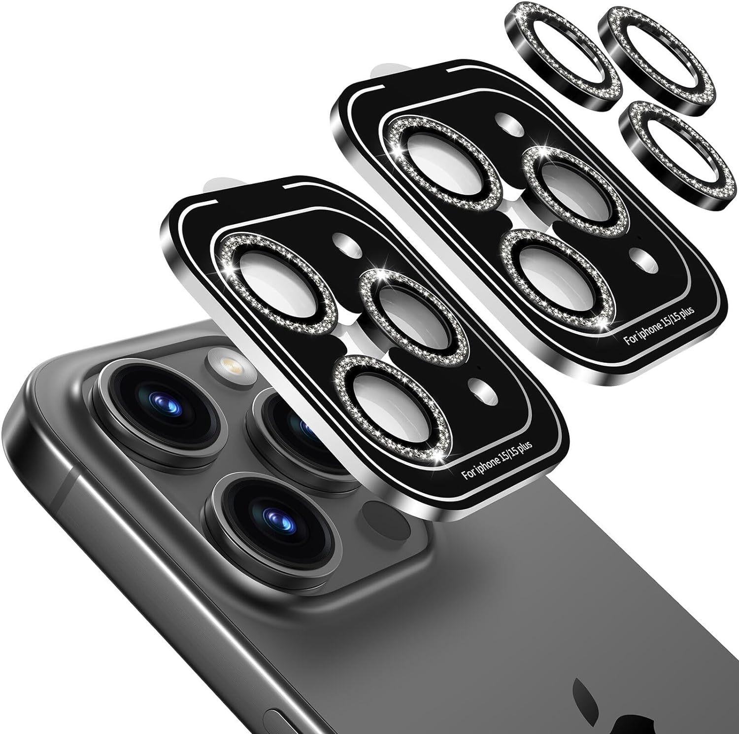 

2 шт. защитная крышка из закаленного стекла и металла для объектива камеры iPhone 15 Pro Max 14 Plus 13 Mini 12 11 15Pro 14Pro 13Pro 12Pro защитные аксессуары для телефонов For iPhone 15 Pro Max