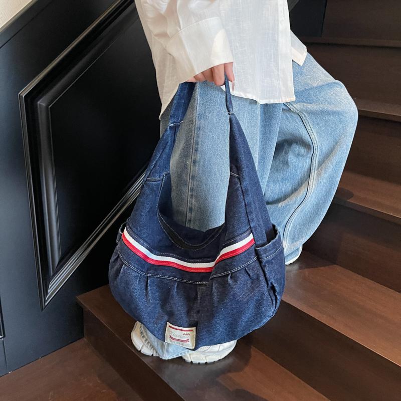 Denim Bag Large Capacity Crossbody Bag Women Tote Bag Commuter Shoulder Bag