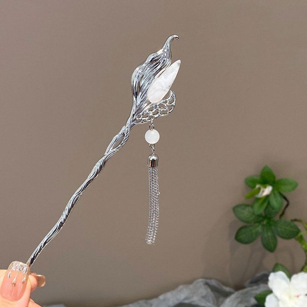Light Luxury Starry Sky Moonstone Tassel Hairpin Hair Accessory Elegant Hair Stick for Women