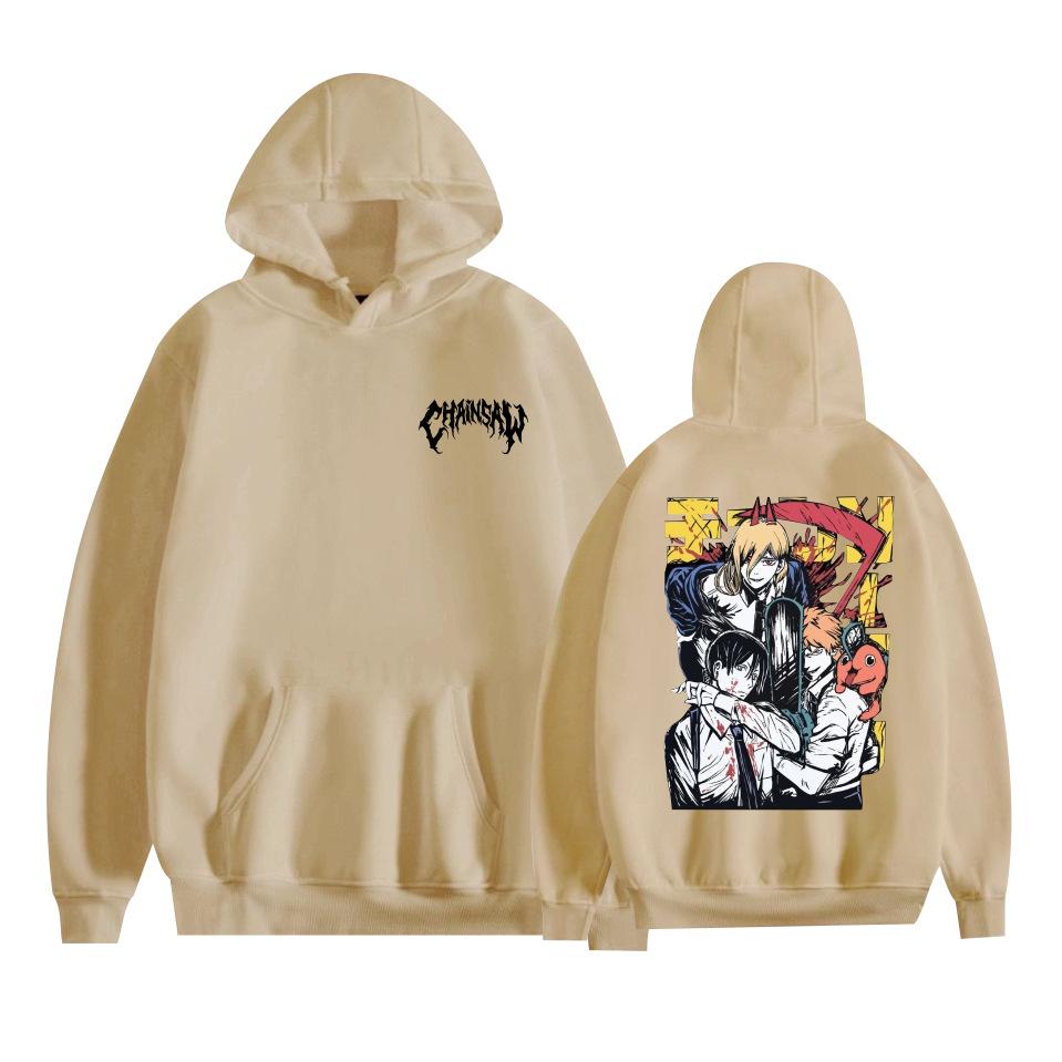 Mens Womens Hoodie Chainsaw Man Anime Hoodies Streetwear Casual Cartoon Printed Hooded Pullover Sweatshirts