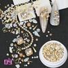 Dolphin Bay Nail Art: Shell Pieces, Rhinestones, Pearls, and Metal Chains Mixed Decorations