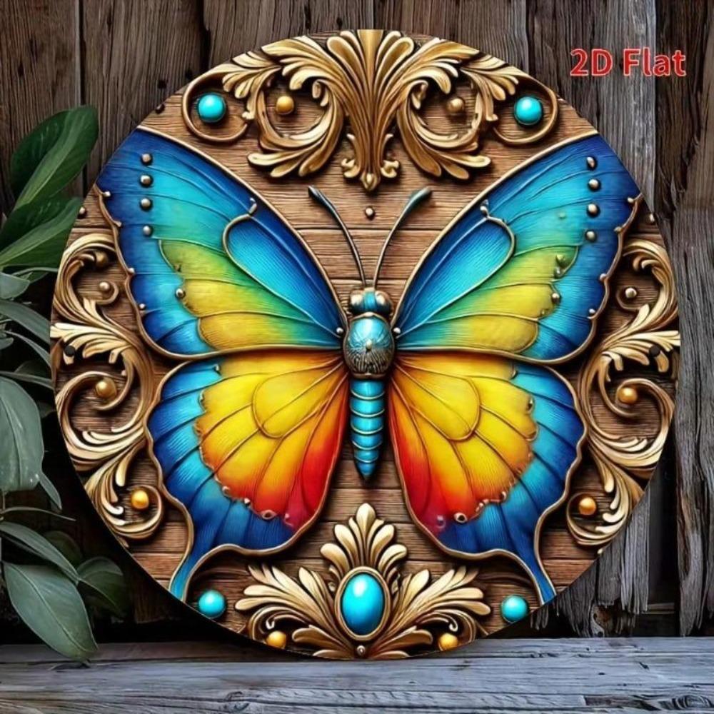 Metal Tin Sign Vintage Butterfly Wall Art Home Bar Decor