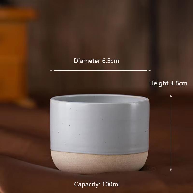 100/180/230ml Ceramic Cup Vintage Coarse Pottery Coffee Cup Japanese-style Cafes Drinkware for Espresso Cappuccino Kung Fu Tea