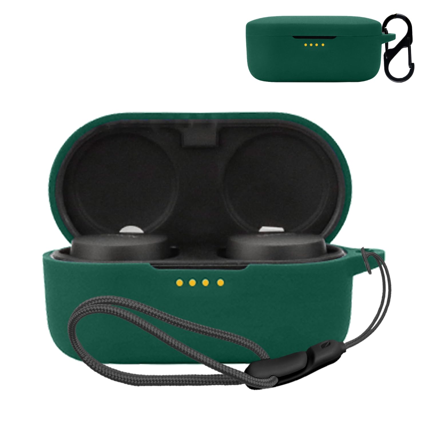

Для Denon PerL Pro AH-C15PL Case Cover [NOUKAJU] Беспроводные наушники силиконовый защитный чехол (С карабином + ремешком) Защита от падений и царапин