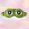 Funny Sad Frog Eye Mask Soft Plush Frog Blindfold Light-Blocking Breathable Sleep Mask for Travel Office Home Novelty