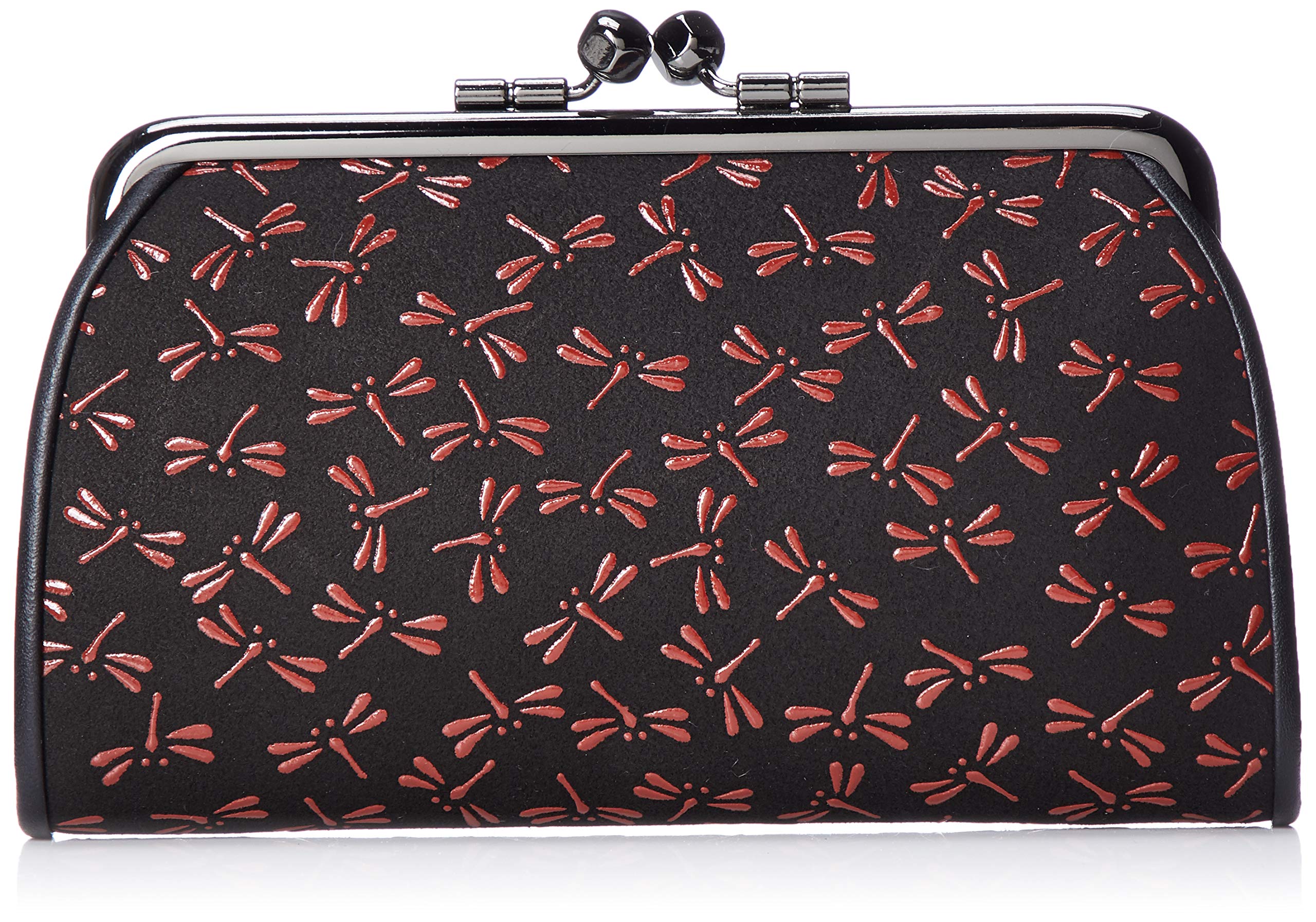 

[Indenya] Parent-Child Coin Purse 340 Parent-Child Black Deerskin x Red Lacquer Dragonfly Pattern 1501-21-008