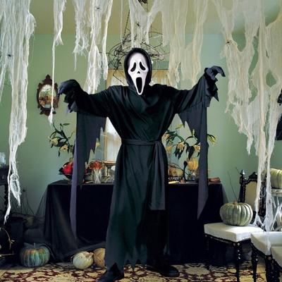 1 σετ παιδικό σετ αποκριάτικων κοστουμιών Creepy Ghost Cosplay Masque Gloves Ζώνη Ρόμπα Κοστούμι αποκριάτικο πάρτι Performance Haunted House Παιδική στολή
