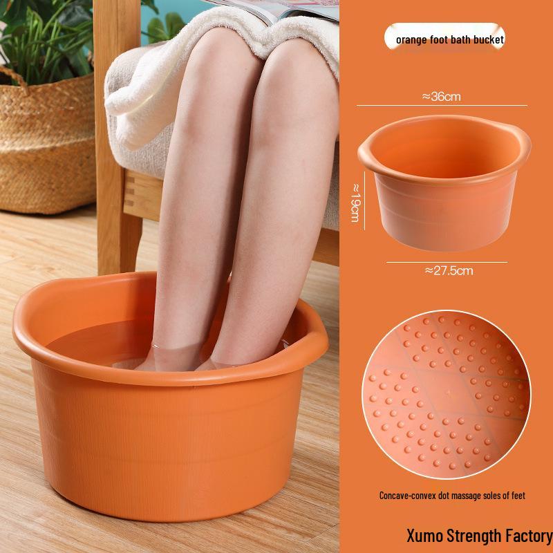 

Thickened Plastic Foot Bath Basin with Raised Massage, Calf-Length Design for Adults and Elderly