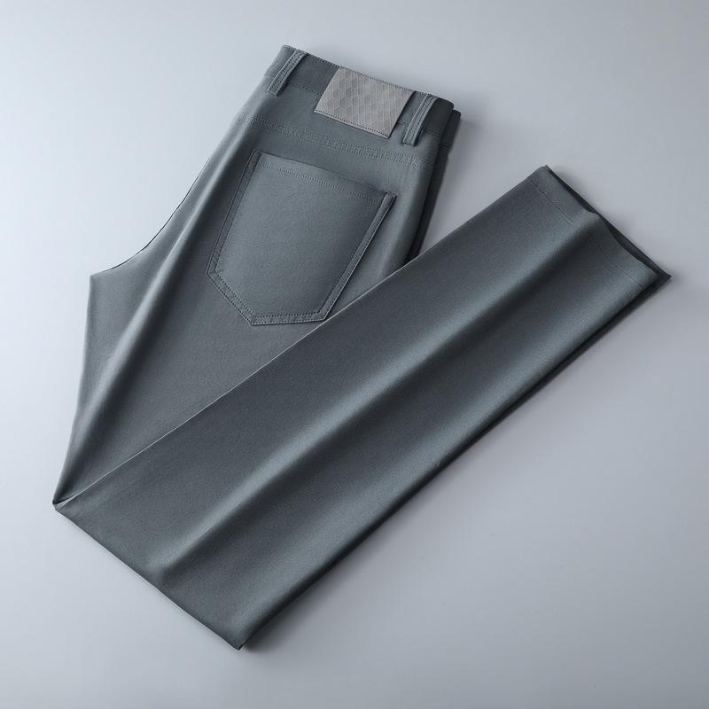 

2025 Весна и лето Качественные деловые мужские брюки Tencel Modal Мужские узкие прямые повседневные костюмные брюки 40