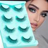 New 4-pair Set of False Eyelashes, High-quality Imitation Mink Fur, Angled and Fluffy Style, Natural Hard Stem, Curled and Thick Lashes