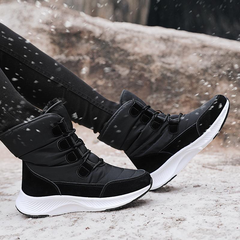 Autumn and winter new women's boots cotton boots outdoor high-top velvet warm thick-soled cotton shoes snow boots women