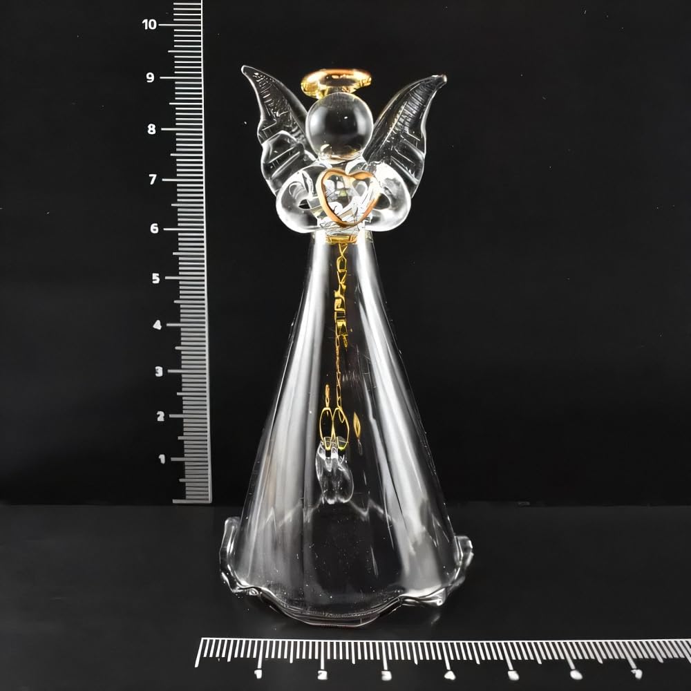 Fourcart Cute Handmade Glass Craft "Angel Bell" Blue x 6 Piece Set