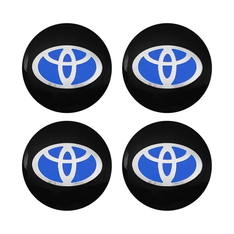 4pcs 56mm Car Styling Wheel Center Hub Caps Stickers Badge Emblem Decoration Decal For Toyota Corolla Auris Yaris CHR Rav4 Hilux