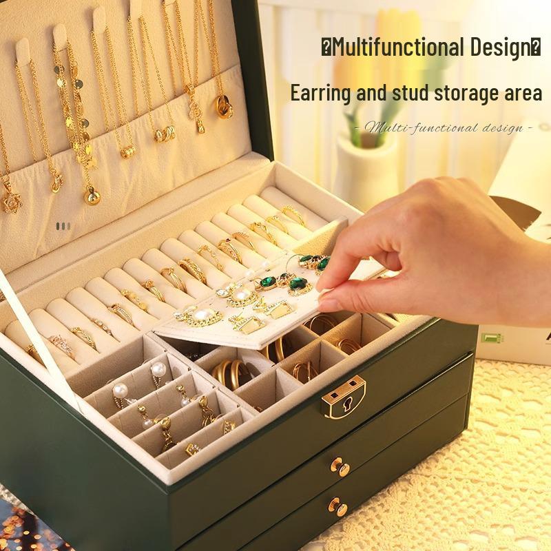 Luxury Anti-Oxidation Jewelry Storage Box: Large Capacity for Rings, Earrings, Necklaces, and Bracelets