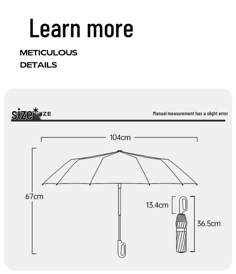 Automatic Large Windproof Umbrella - Dual-Use, Reinforced, Sun Protection & Folding Design
