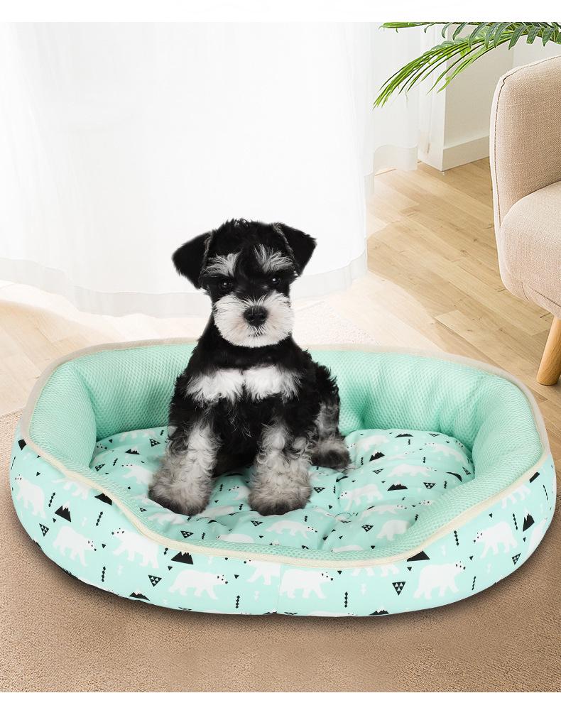 Summer Cooling Pet Bed: Breathable Cotton Nest for Cats and Small Dogs